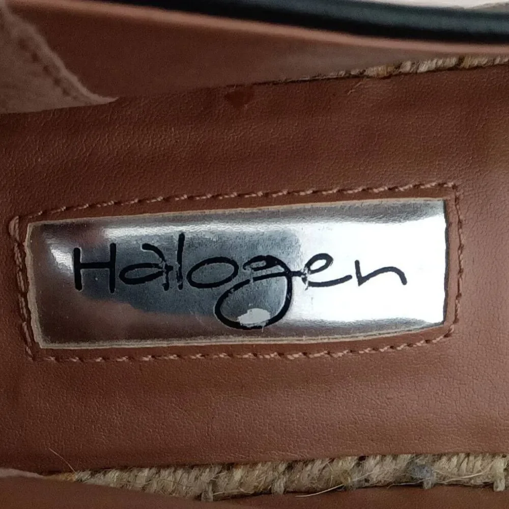 Halogen Women's Leather Woven Casual Loafer Shoes Black Size 8M